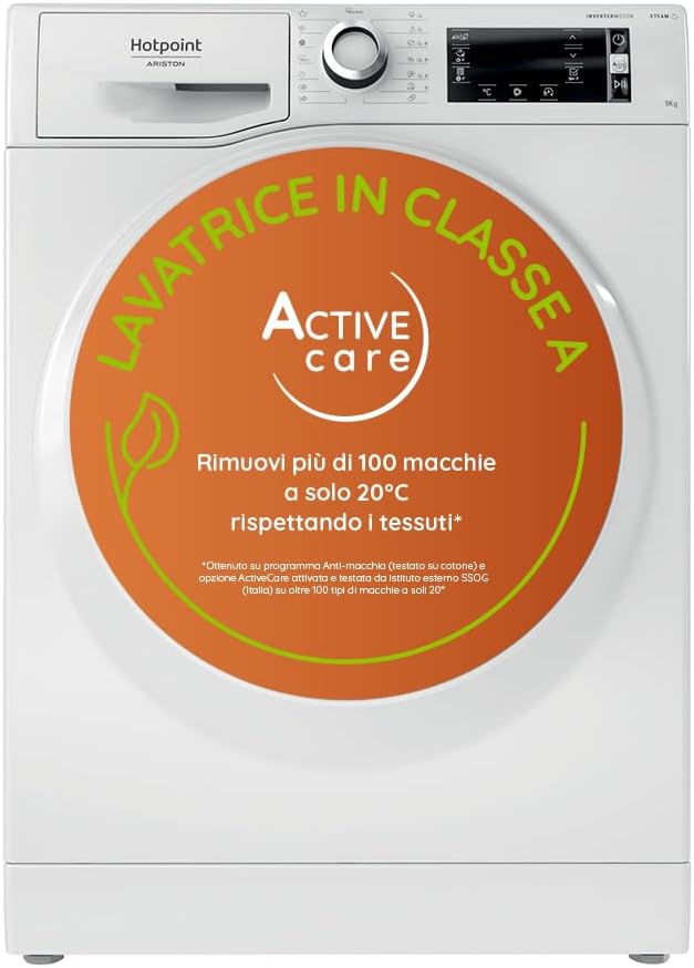 Hotpoint Lavatrice, a carica frontale 9 kg, 1400 Giri, Min