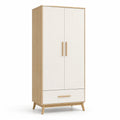 Armadio a Due Ante in Legno e MDF Bianco 80x50x180 cm