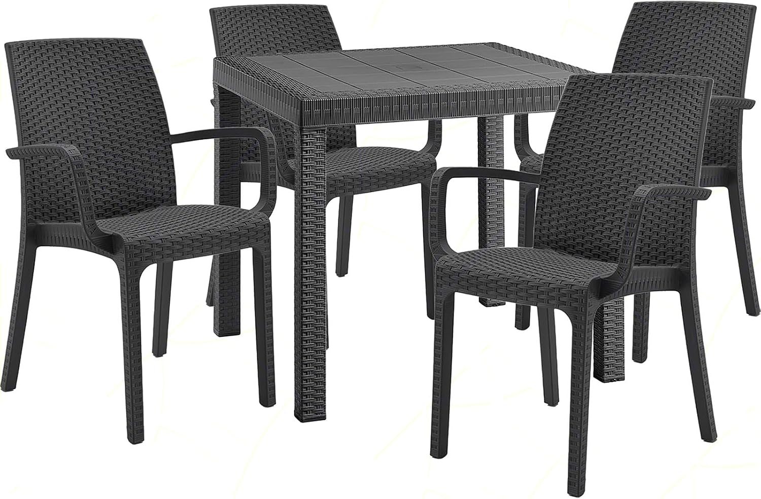 Sicignano Casalinghi Ingrosso Casalinghi Arredo Giardino Hotellerie Set da pranzo, Sicignano, Resistente agli UV, Made in Italy (Antracite)