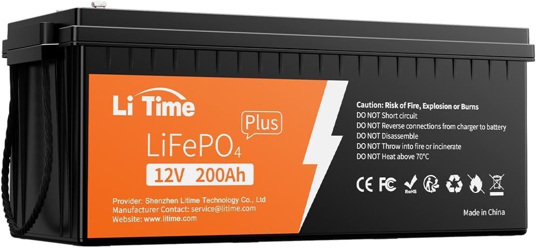 Batterie a ciclo profondo, per Caravan, 10 Anni Di Durata, Barca, Sistemi Fuori Rete, Batteria Litio 12 V 200 Ah PLUS con BMS, Litime 200A
