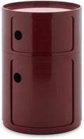 Comodini, Mobile Contenitore 2 Elementi, Diametro 42 cm, Componibili Big, Bordeaux, Kartell