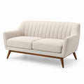 Divano in tessuto e legno beige 150 cm