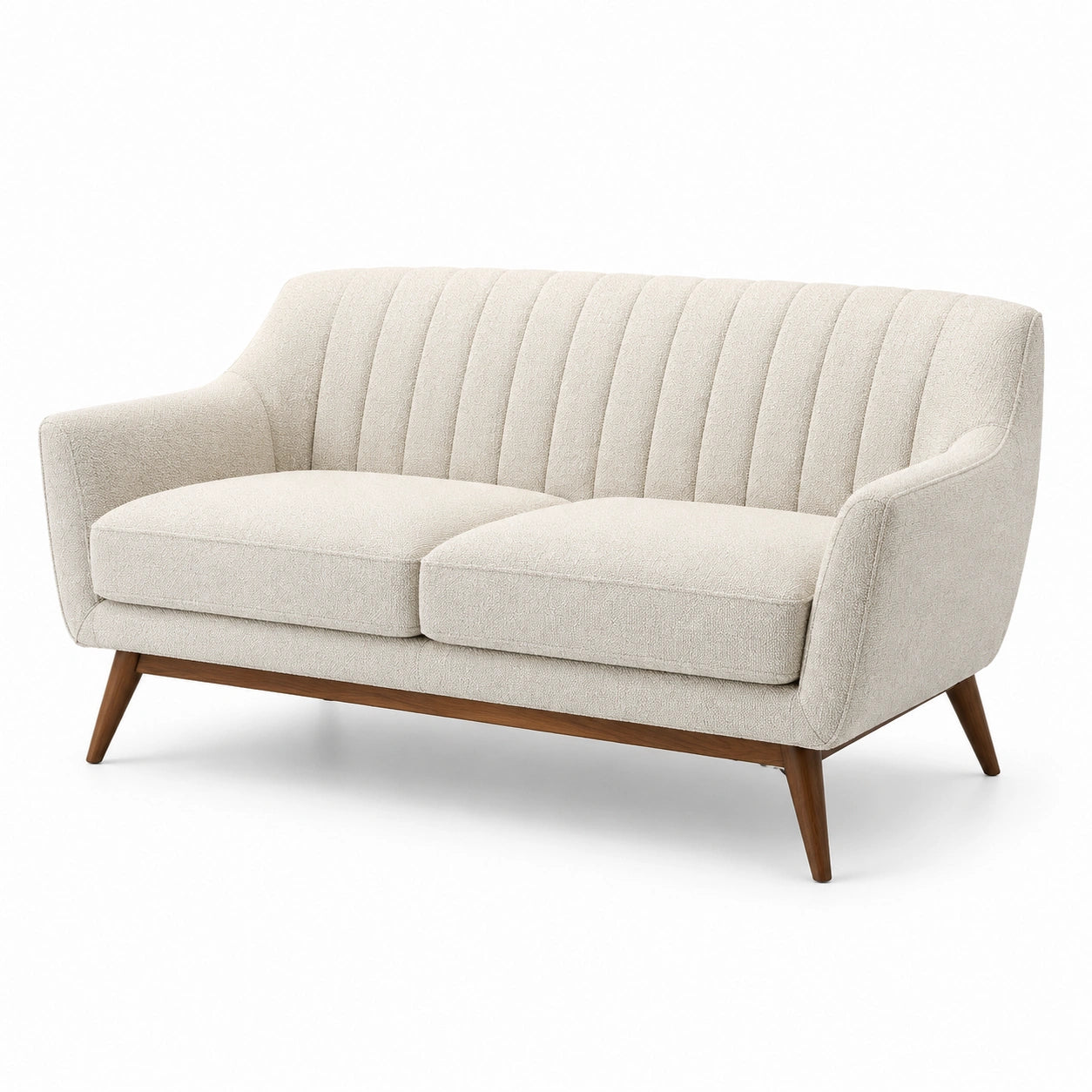 Divano in tessuto e legno beige 150 cm