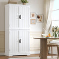 Credenza, Cucina Alta, Bianco, Mobile Dispensa Cucina con 4 Ante, Mobile Armadio Per Soggiorno, Camera da Letto, 180x80x40 cm, Sala da Pranzo, HOCSOK
