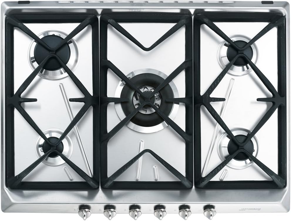 Smeg SRV-576GH5 Piano cottura, SRV576GH5 1, acciaio inossidabile, colore