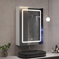 DICTAC 3000K Armadio, Armadietto Specchio Bagno con Luce 50x16x70 cm, Specchiera con Contenitore e Luce LED, Pensile Specchio, Bianco