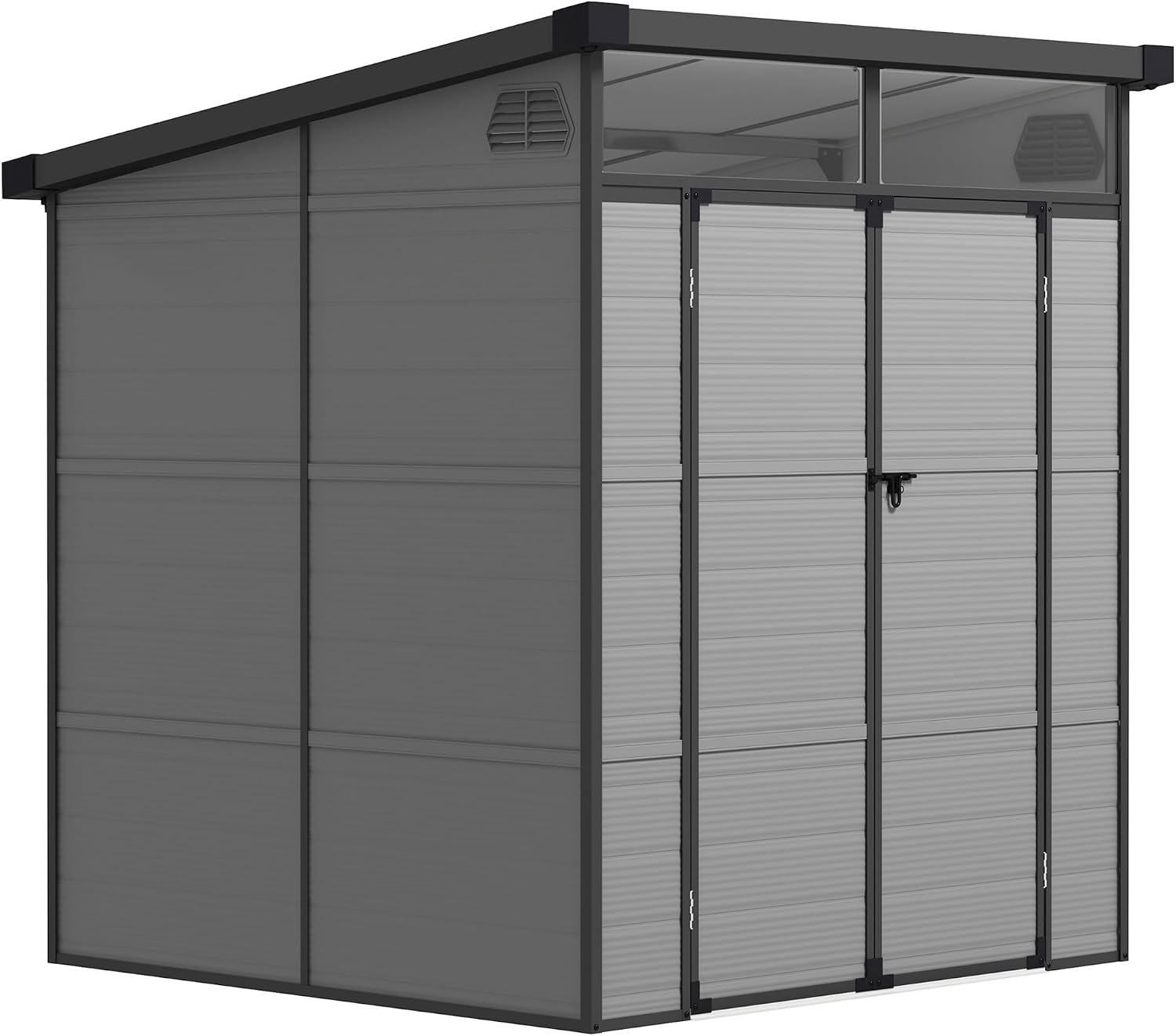 Outsunny Casetta da giardino, 3.24 m2 in Resina e Alluminio con 2 Finestre Trasparenti e 2 Prese d'Aria