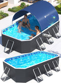 Piscina fuori terra, grande piscina pieghevole per bambini con ombra, grande piscina pieghevole per adulti, piscina non gonfiabile, StarOcean