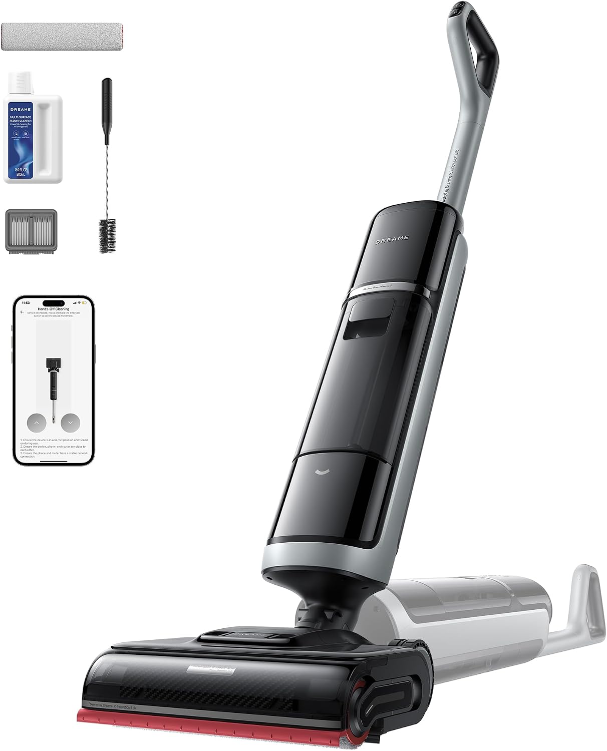 DREAME H15 Aspirapolvere, RGB, Lavaggio 85 °C, Aspirazione 22.000 Pa, 0 Grovigli, Lavaggio Spazzola 100 °C, Asciugatura 5 min 90 °C