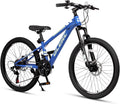 Glerc Mountain bike per bambini, Colori Multipli, Bici A 21 Marce Con Sospensione Anteriore E Freni A Disco