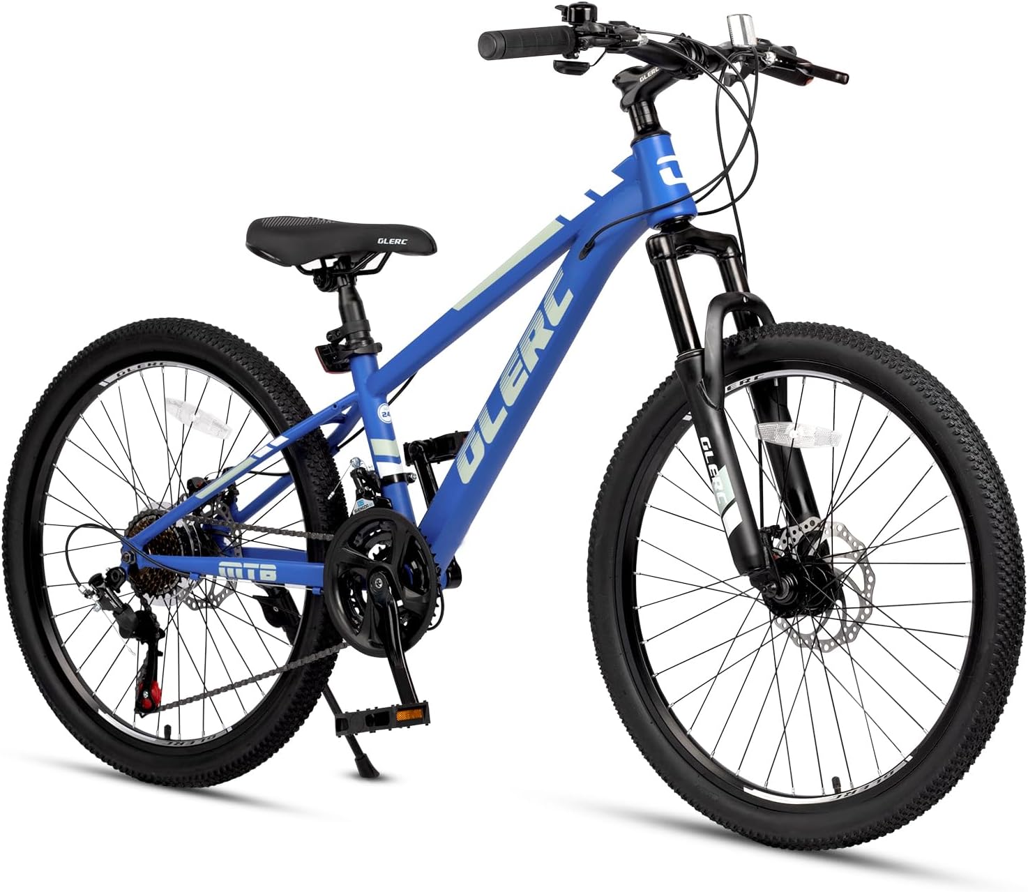 Glerc Mountain bike per bambini, Colori Multipli, Bici A 21 Marce Con Sospensione Anteriore E Freni A Disco