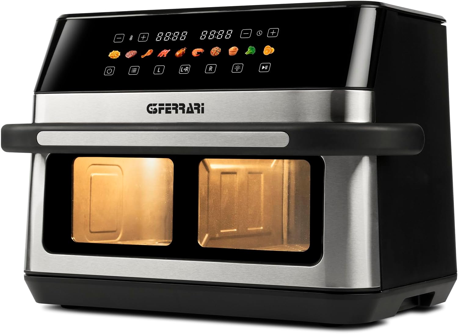 Friggitrice ad aria, 'Friggisano 6+6', 12 Lt, 10 Programmi, Display a Colori, Funzione Essiccatore, Luce Interna, G3 Ferrari G10223