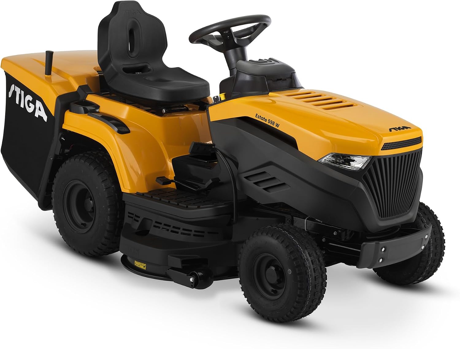 Tosaerba, 586 cc, Estate 598 W Trattorino a Benzina, 98 cm, 240 L – Trasmissione Idrostatica, Kit Mulching – Prati fino a 5.000 m2, STIGA