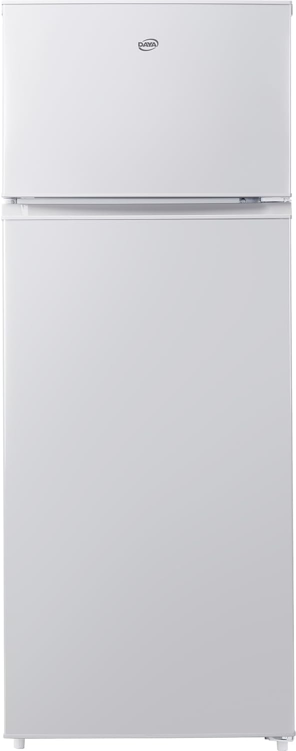 Generico DSDP210WE Frigorifero combinato, 210 litri, Daya, Frigorifero doppia porta, total inox, defrost, porte reversibili