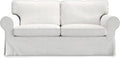 MASTERS OF COVERS Fodere copridivano, Lavabile, Copridivano per IKEA EKTORP 2 Posti – Fodera su Misura in Cotone, Bianco, divano non incluso. Cotone