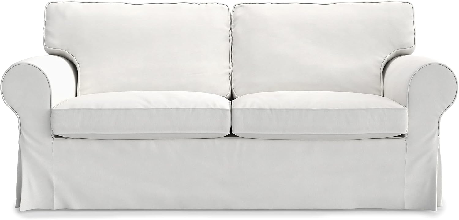 MASTERS OF COVERS Fodere copridivano, Lavabile, Copridivano per IKEA EKTORP 2 Posti – Fodera su Misura in Cotone, Bianco, divano non incluso. Cotone