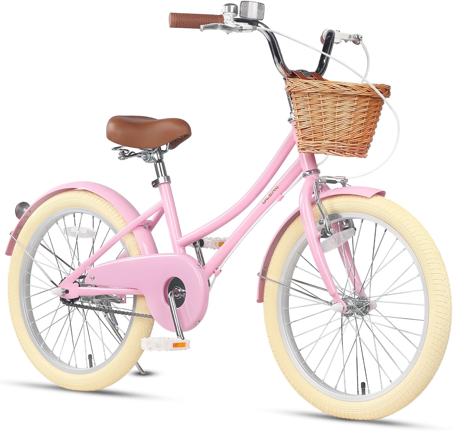 City bike per bambini, Bicicletta con cestino per bambine da 3 a 10 anni, da 12-14-16-20 pollici, con campanello e stabilizzatori, Glerc