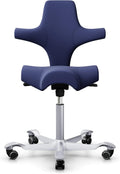 Sedie da scrivania, Capisco 8106 Xtreme Poltrona da ufficio, 200 mm, con molla a gas standard, (argento, imbottitura blu navy), Hag EXR024