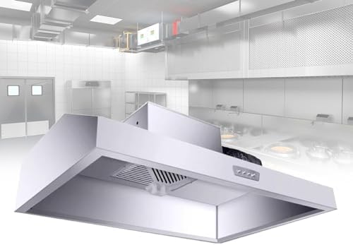 Cappe di aspirazione, Generic, Cappa di scarico commerciale in acciaio inossidabile - Cappa da cucina per cucina e ristorante