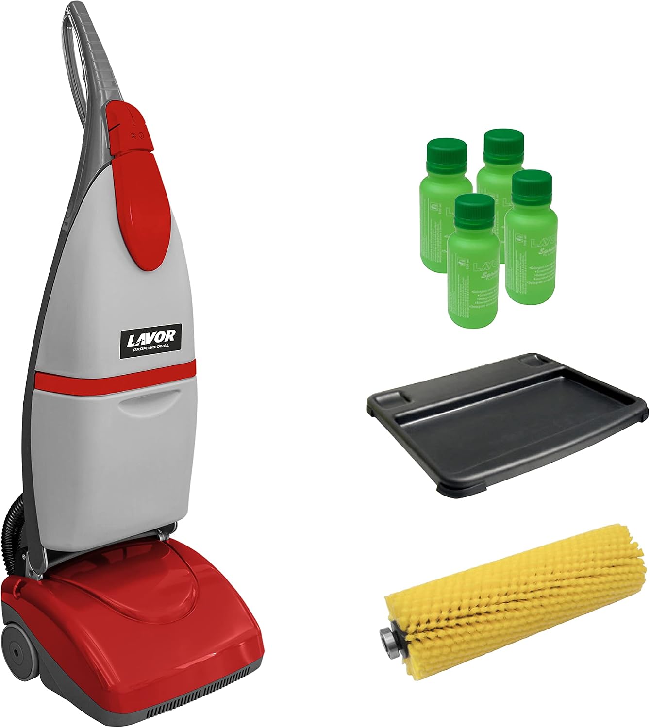 Lavapavimenti a vapore, Lava Con Acqua A 90°C, Due Spazzole E 4 Flaconi Detergente Compresi, Lavasciuga Pavimenti Ad Acqua Calda Crystal Clean, Lavor