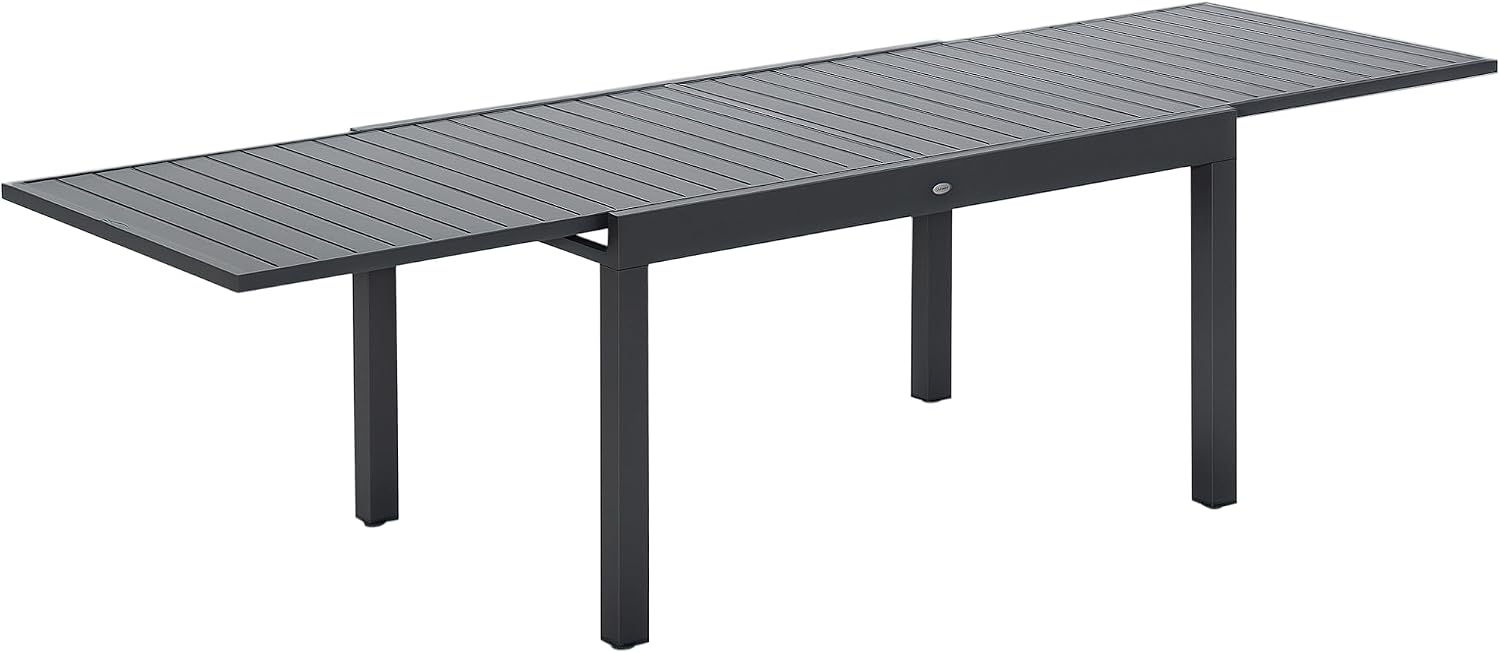 Outsunny Tavoli standard, 135-270x90x75 cm, Tavolo da Giardino Allungabile per 8-10 Persone con Struttura in Alluminio, Grigio
