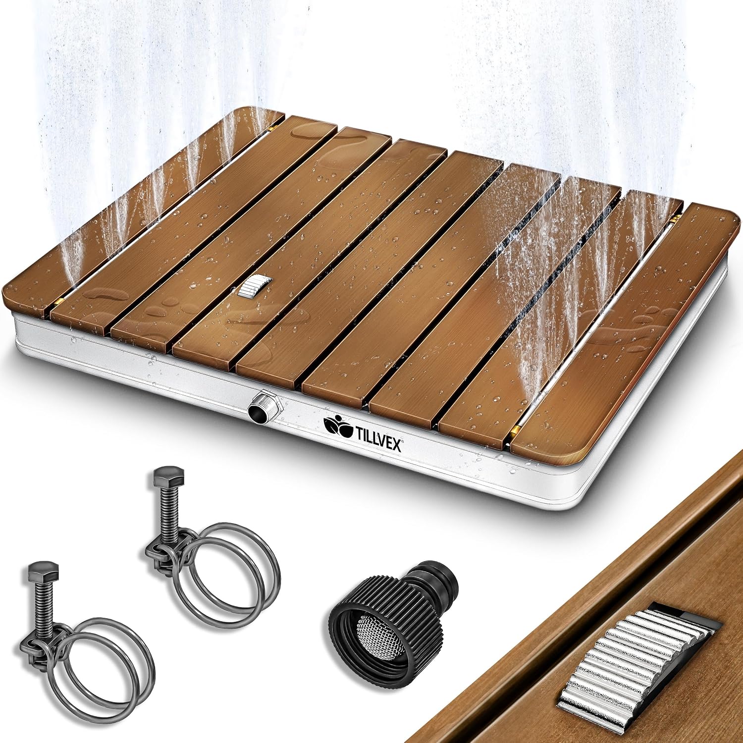 Docce da giardino, da esterno, ® Doccia da giardino Outdoor fino a 4 m di altezza della fontana, campeggio resistente alle intemperie, tillvex