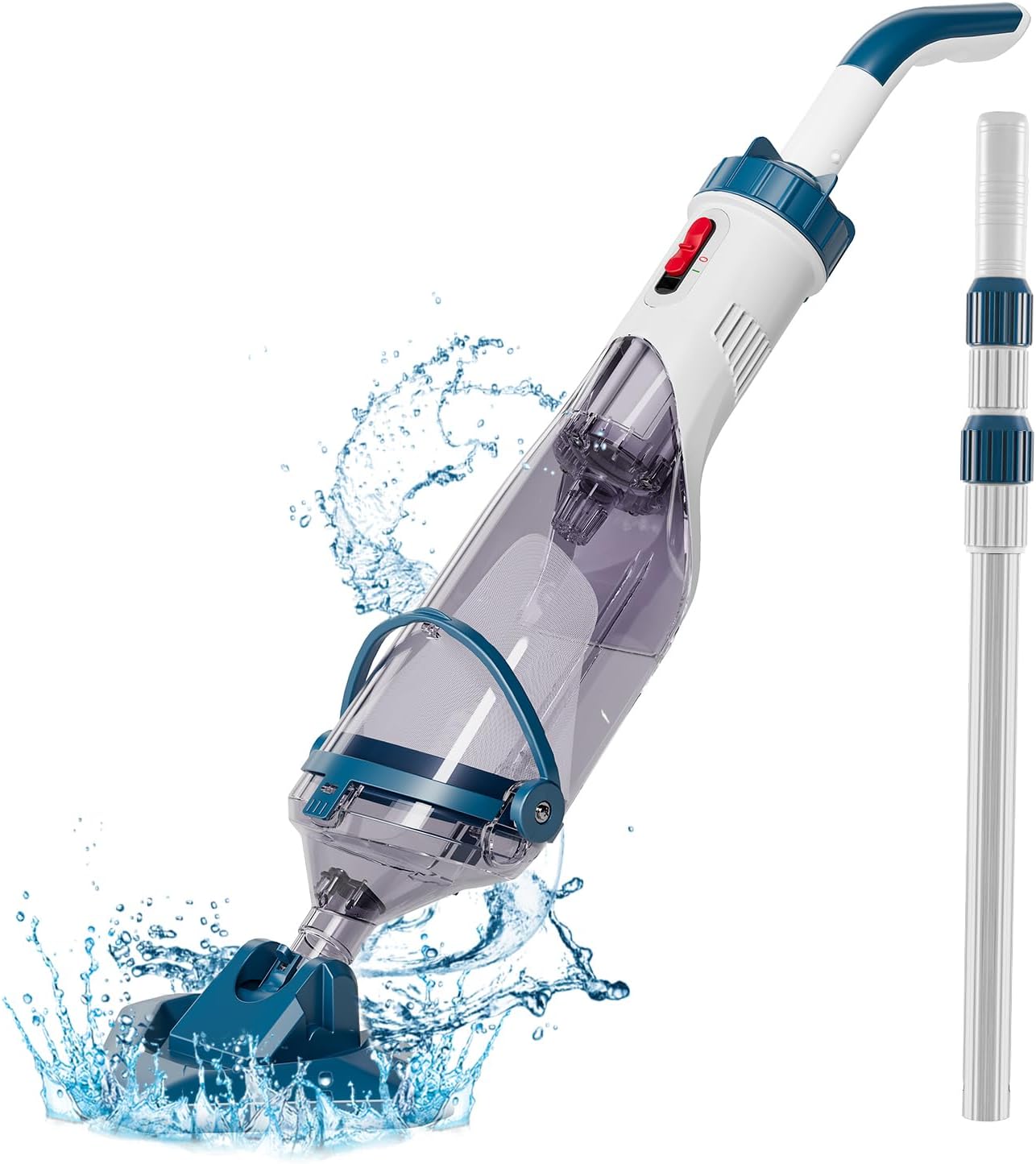 Enhulk Aspiratori a mano, Aspirapiscina con Autonomia Fino a 60 min, Aspirazione 4200 L, SPA e Più, Ideale per Piscine Fuori Terra, Blu