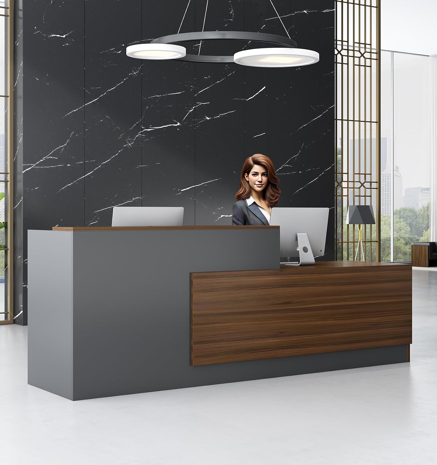 UKETO Banconi, Moderna Banco bancone Reception estetica negozio - Reception da ufficio di lusso, Tavolo Reception multifunzionale per saloni