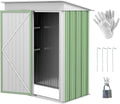 Outsunny Casetta da giardino, 161x95x163, Armadio da Esterno con Porta Bloccabile, Piccola in Acciaio Porta Attrezzi, Verde