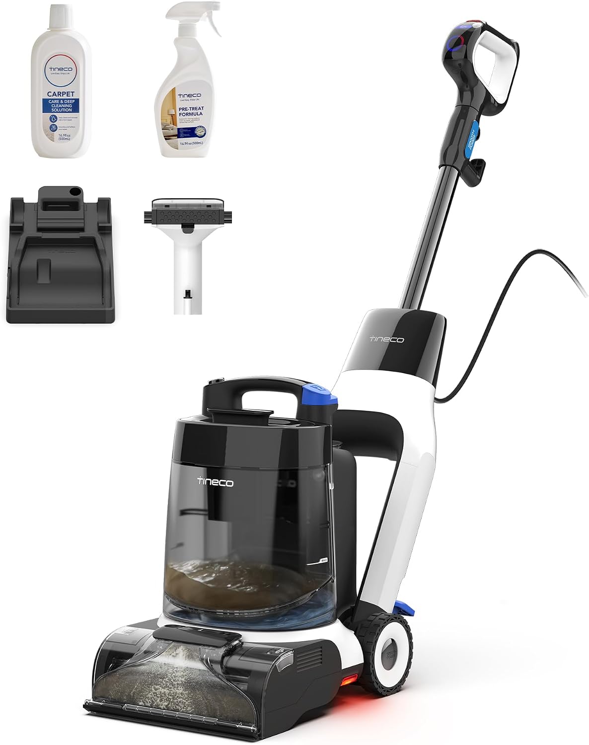 Lavatappeti, Pulizia Profonda per Tappeti e Moquette, Auto-pulizia e FlashDry, 75°C PowerDry, Potente Aspirazione da 130 W, CARPET ONE Cruiser, Tineco