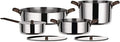 Alessi PU100S7 Set di pentole, 7 Pezzi, 10 con Rivestimento in PVD Marrone, Edo - in Acciaio Inossidabile 18