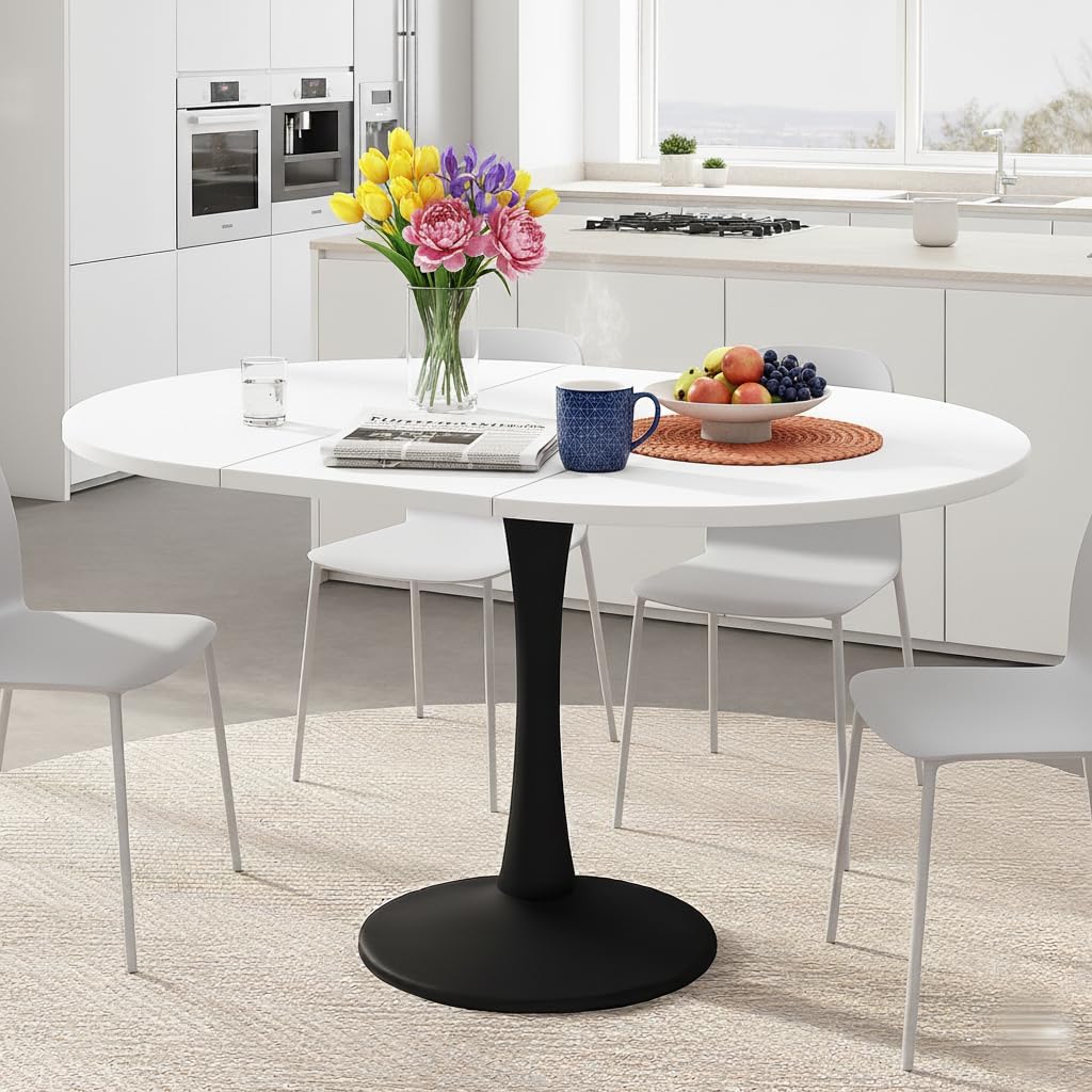 AilZylphera Tavoli da sala da pranzo, tavolo da pranzo, soggiorno, tavolo da cucina per 2-6 persone, tavolo rotondo per cucina, tavolo in legno