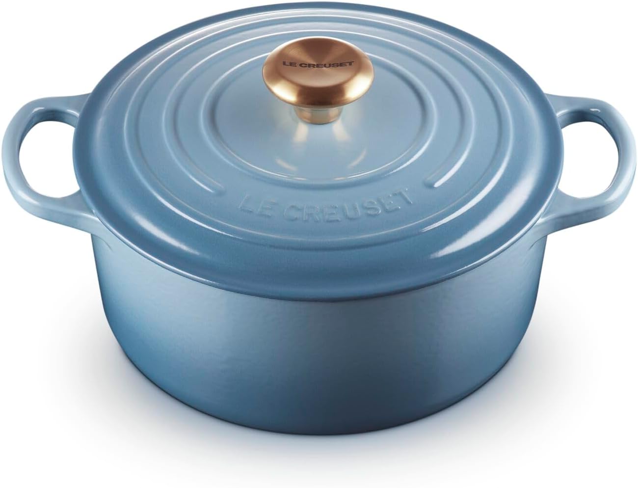 LE CREUSET Cocotte, rotonda Evolution in ghisa vetrificata con Coperchio, Chambray, ⌀ 24 cm, 21177244344441