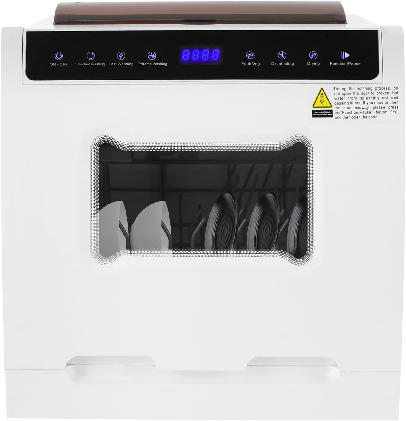 Lavastoviglie, 72h di conservazione, da tavolo 1100 W con 5 programmi e asciugatura ad aria calda, silenzioso 52 dB, finestra, camper, TTISJHK