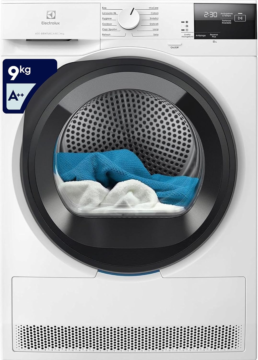 Asciugatrice, 600 GentleCare 9 kg, Classe A++, Tecnologia SensiCare e MixCare, Programma Lenzuola XL, Antipiega, Filtro EasyClean, Electrolux EW6H292G