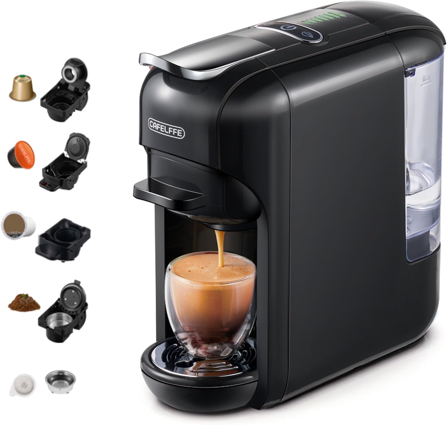 Macchina da caffè, nero, 5 in 1, 19 bar, con capsula singola porzione, compatibile con K-Cup, Nes Original, casa, ufficio, CAFELFFE MK-606
