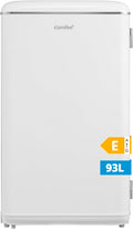 COMFEE' RCD93WH2EURT Mini congelatori, Design retrò, Mini frigo da tavolo, Termostato regolabile, Silenzioso, ufficio e hotel, Adatto per casa