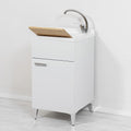 Mobiletti con lavabo, 1 Anta con Vasca in Resina, Mobile lavatoio salvaspazio 45x50, Completo di ASSE lavapanni e Kit di Scarico, Inbagno
