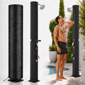 Bsteciar Docce da giardino, Doccia Solare da Giardino 60 Litri con Copertura Protezione, Doccia Esterno con Soffione a Pioggia Regolabile e Rubinetto