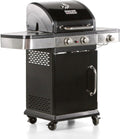 Brigros Barbecue a gas, DALLAS con Rotelle, Potente e Pratico, Sistema di Pulizia Facile, 3 Fuochi, Grigli 60 x 42 cm