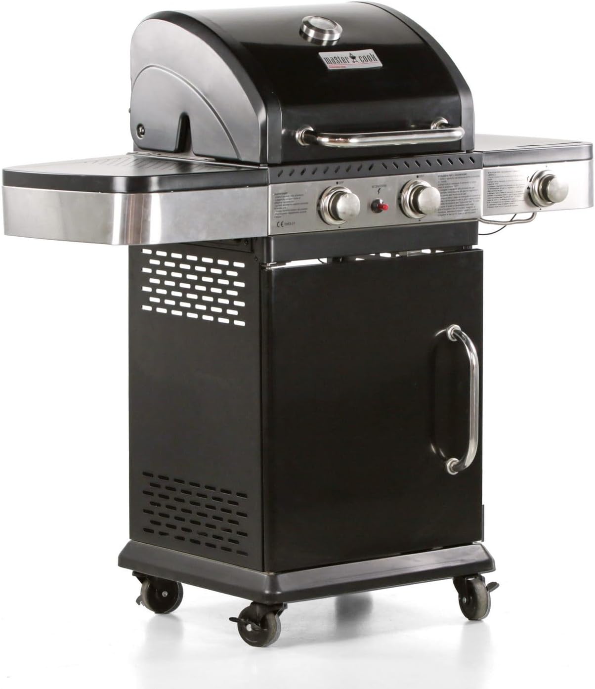 Brigros Barbecue a gas, DALLAS con Rotelle, Potente e Pratico, Sistema di Pulizia Facile, 3 Fuochi, Grigli 60 x 42 cm