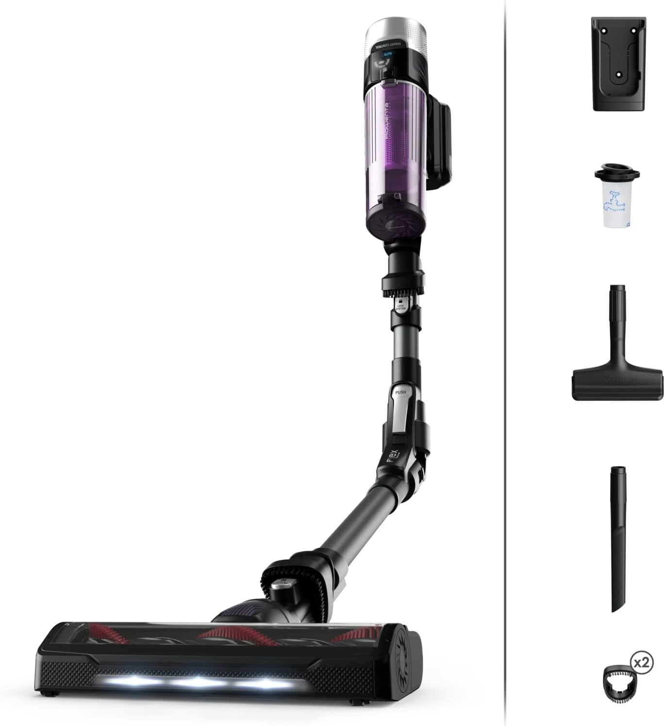 Aspirapolvere senza fili, X-Force Flex 9.60 Allergy, Autonomia Fino a 45 min, 100 AirWatt, Potente, Display, Rowenta RH2038