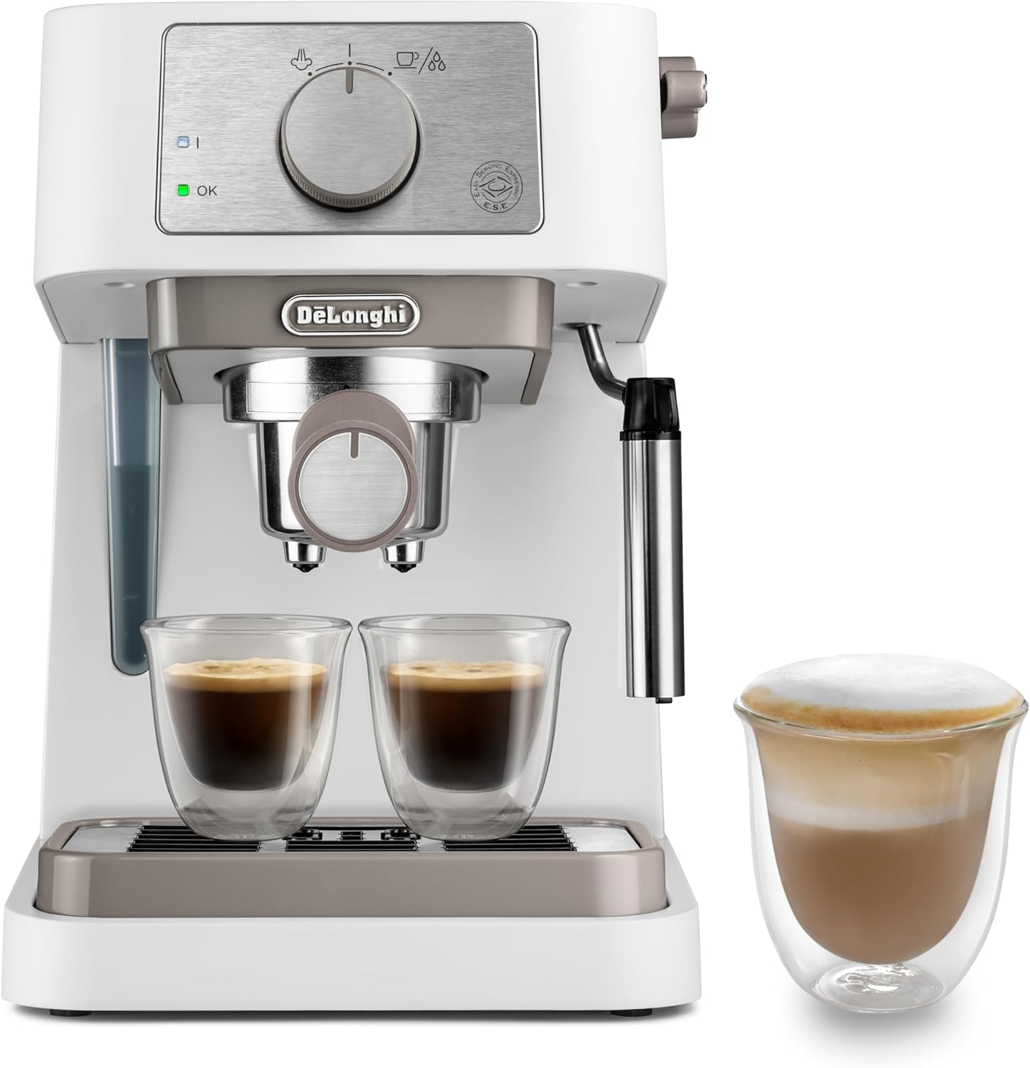 Macchina da caffè, Macchina da Caffe per Polvere o Cialde E.S.E., Serbatoio Estraibile da 1.1 L, Stilosa.W, Spegnimento Automatico, De'Longhi EC260