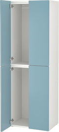 Armadio, blu, bianco, con 2 aste appendiabiti, 60x42x181 cm, PLATSA, SMÅSTAD Guardaroba, Protuning