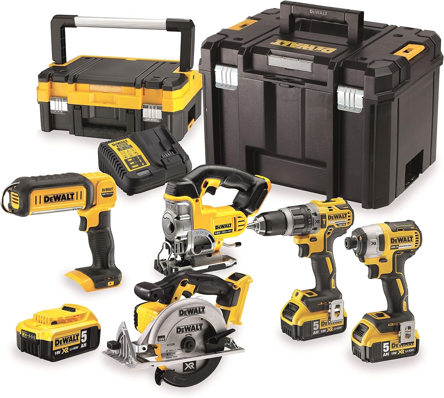 Set di attrezzi, colore: Giallo, Nero, Kit di attrezzi 18 V, DEWALT DCK551P3T-QW