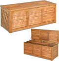 COSTWAY Cassapanche e bauli, Panca Contenitore per Interni e Esterni, Cassapanca Contenitore in Legno di Acacia con Coperchio e Maniglia