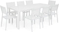 Tavoli standard, Totò Piccinni, Tavolo LINOSA Allungabile in alluminio rettangolare ideale per giardino con piano a doghe dal design moderno (Bianco