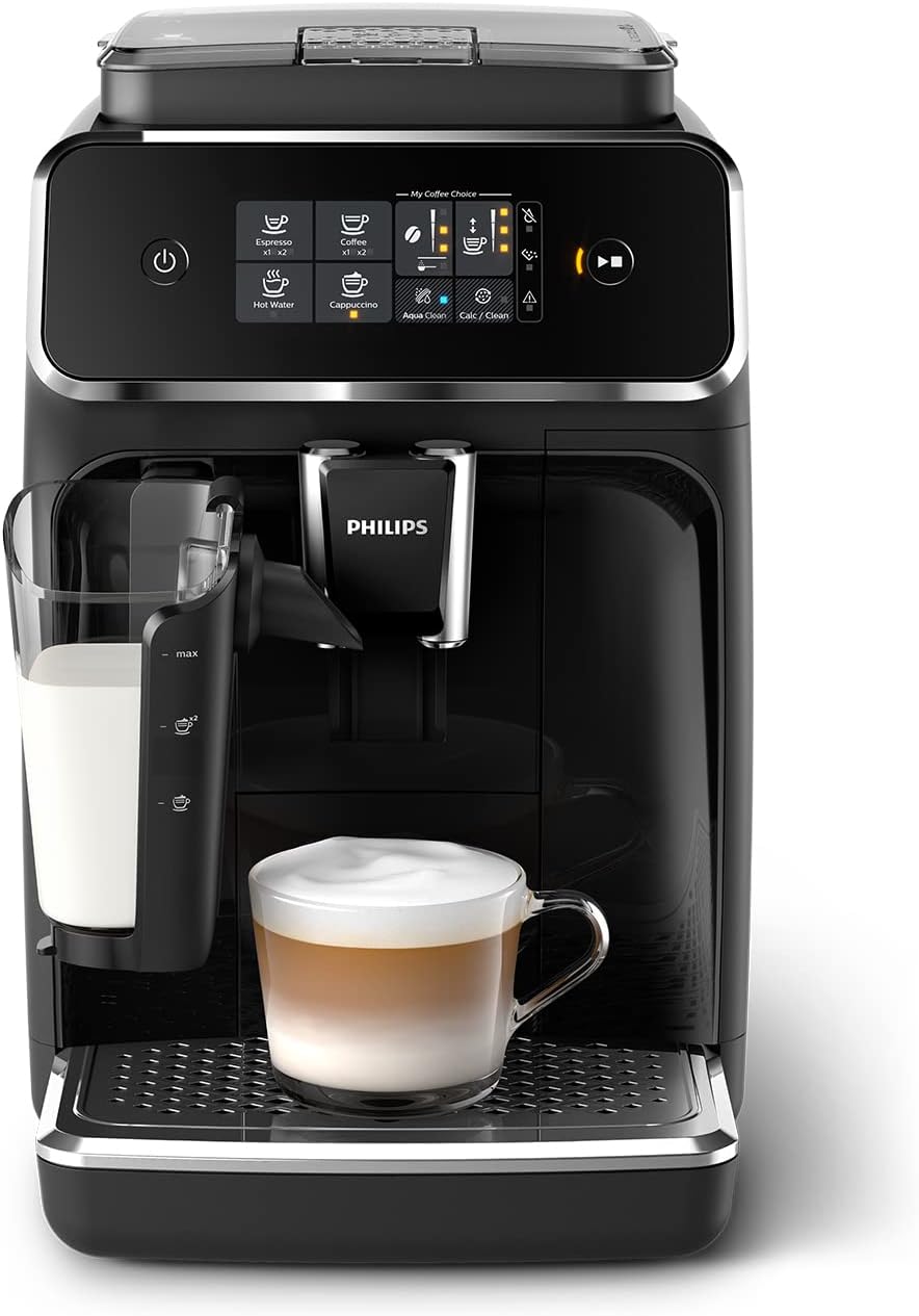 PHILIPS EP2231 Macchina da caffè automatica, 2200 Series - Montalatte LatteGo, 3 Bevande, 40), Display Touch Intuitivo, Nero Lucido (
