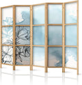 framed concept Paraventi, unilaterale, in stile orientale, 5 pezzi, Paravento divisorio in legno 225x172 cm