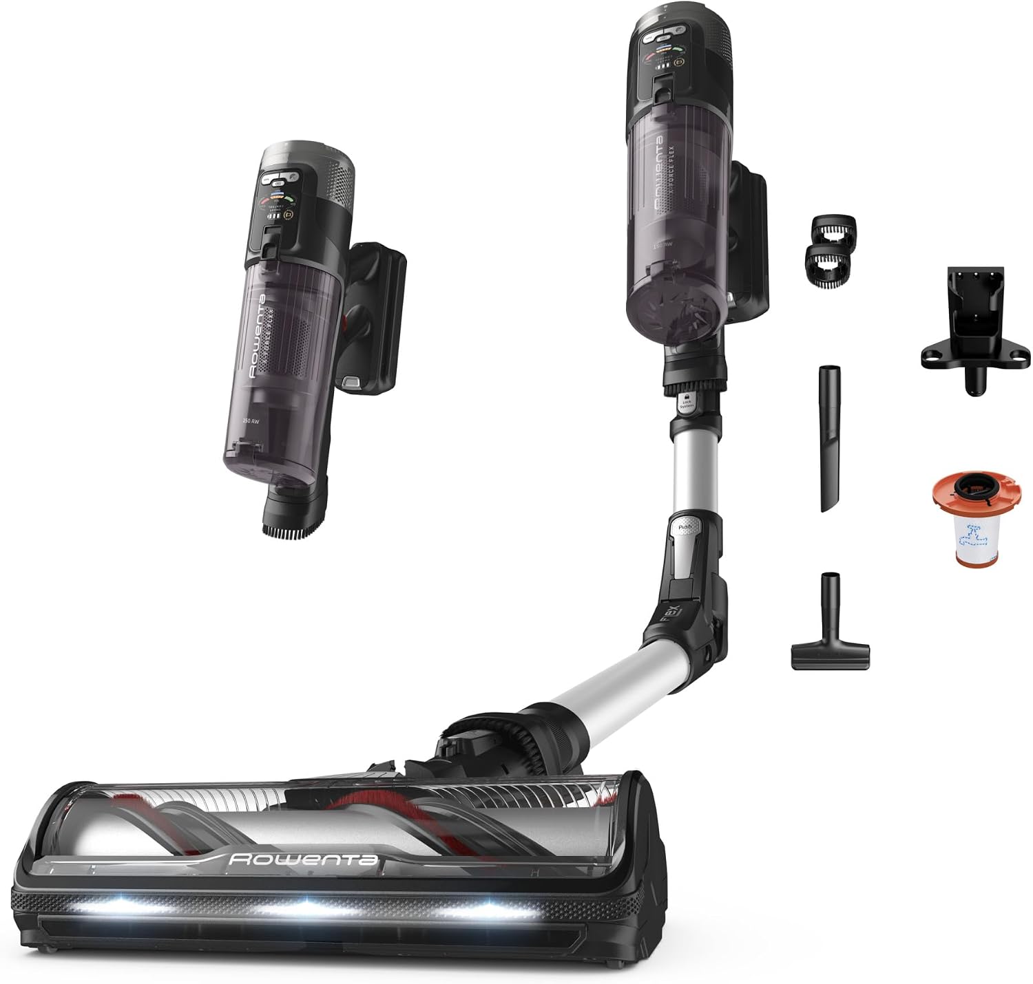 Rowenta RH9A36WV Aspirapolvere senza fili, X-Force Flex 13.60, Modello Allergy, Profonda Potenza di Pulizia, Sottile e Leggero, Tubo Flex